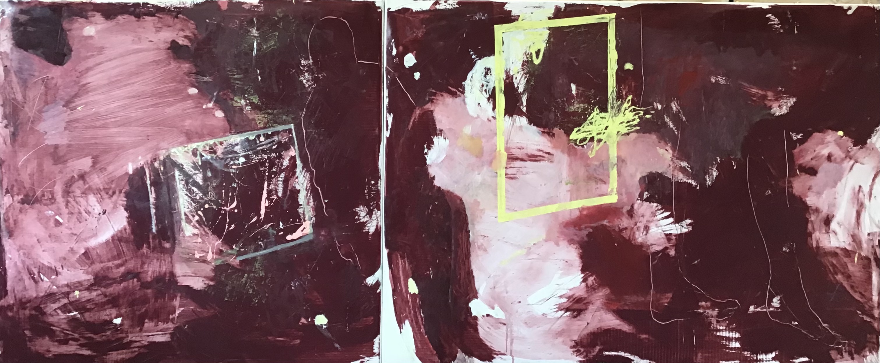 Studio 2025, Diptych, 90,5 x 216 cm, Oil on canvas, Uta Reinhardt